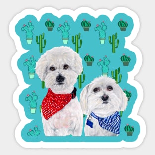 Cactus and puppies Sticker